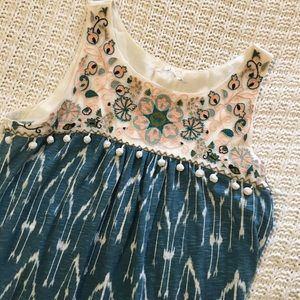 Anthropologie Floreat Embroidered Pom Pom Tunic
